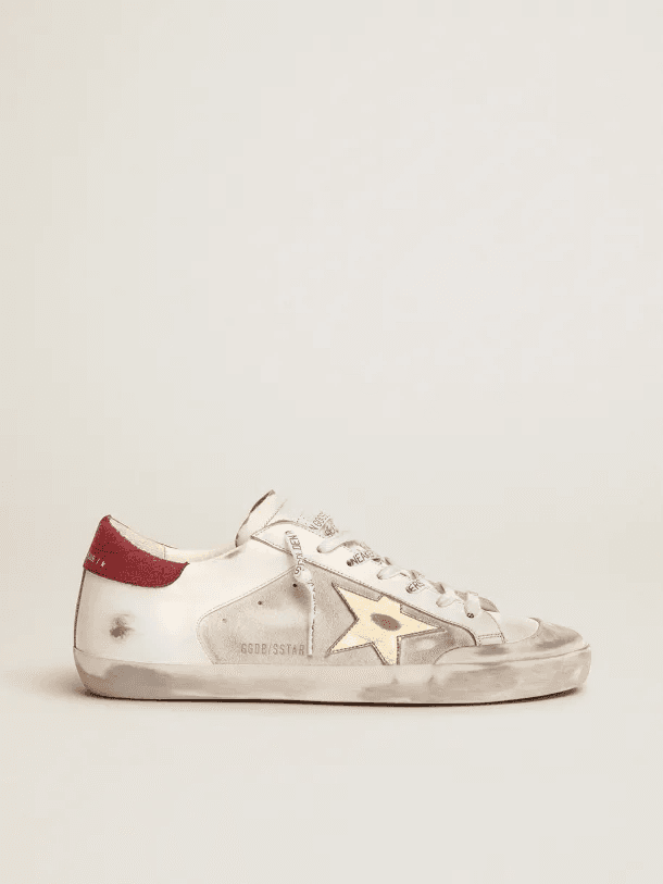 Golden Goose Golden Goose Superstar Sneakers in White with Red Accents White