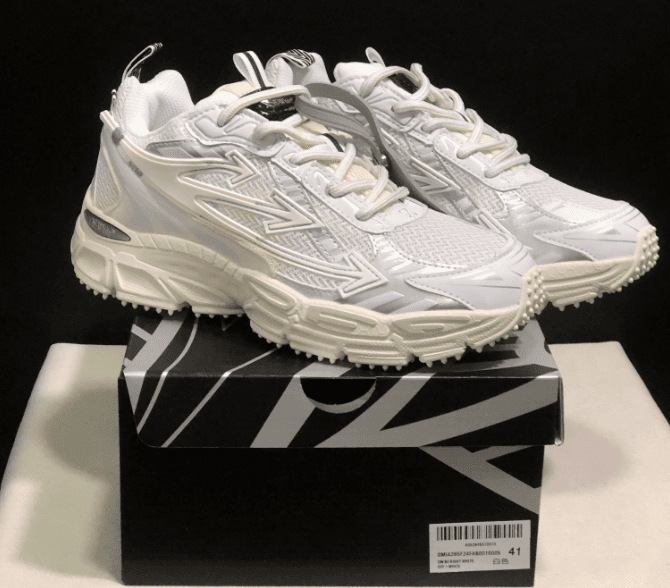 Amiri White & Silver Sneakers