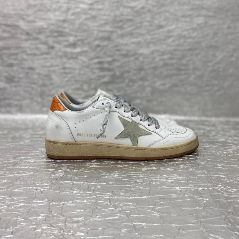 Golden Goose GGDB LTD Edition Sneakers in White with Orange Accents