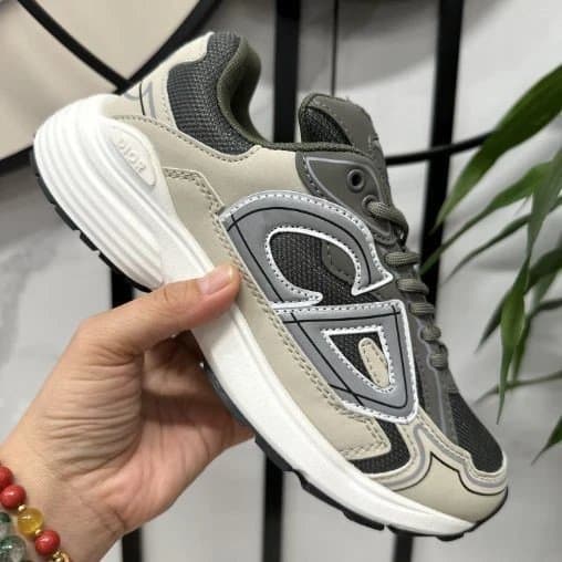 Dior Saucony Grey and Beige Sneakers