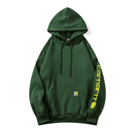 Carhartt Work In Progress Carhartt WIP Green Hoodie with Yellow Logo Green - 1
