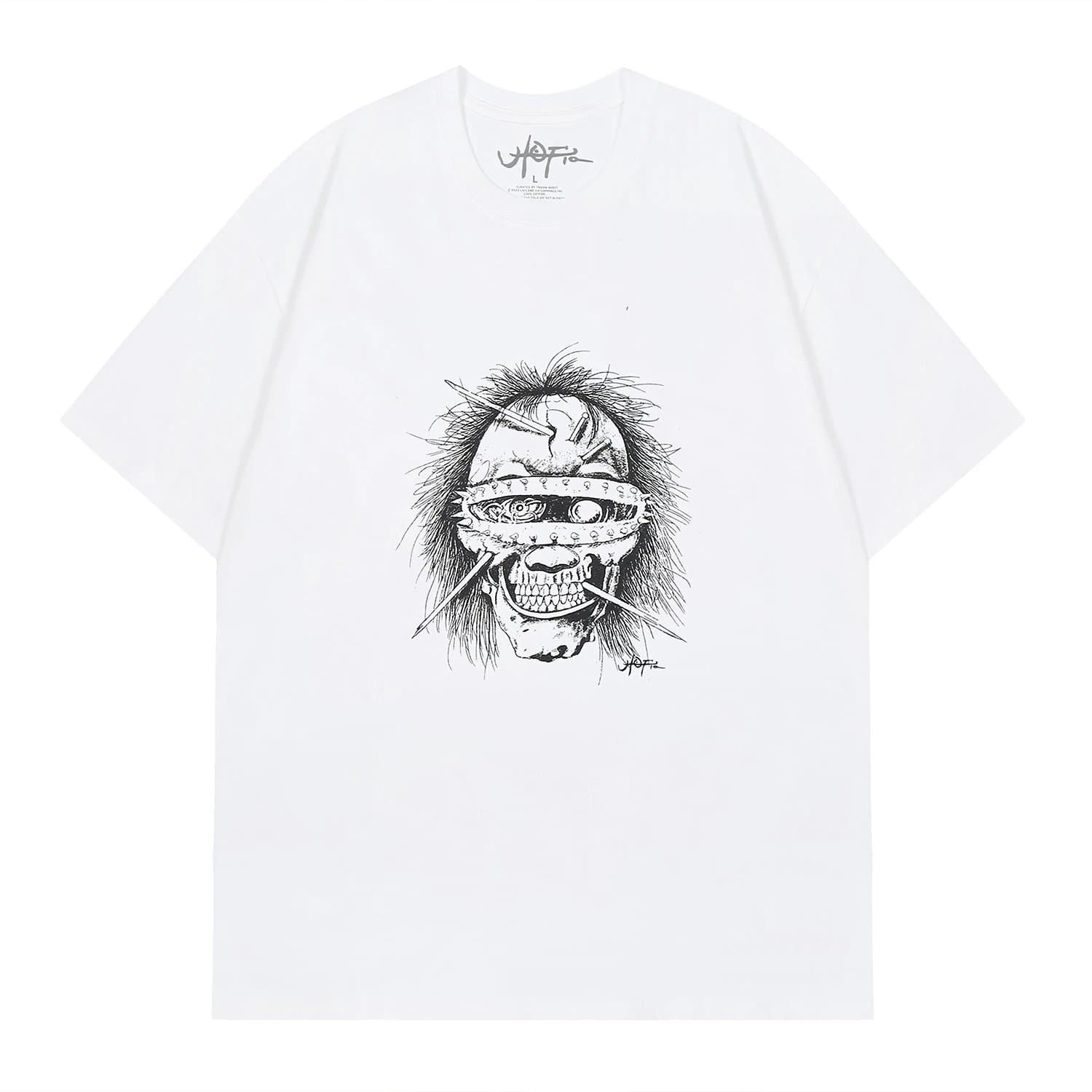 HUF Travis Scott White Skull Print T-Shirt White - 1