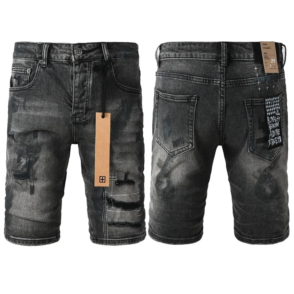 KSUBI KSUBI 2007 Distressed Denim Shorts Black - 1