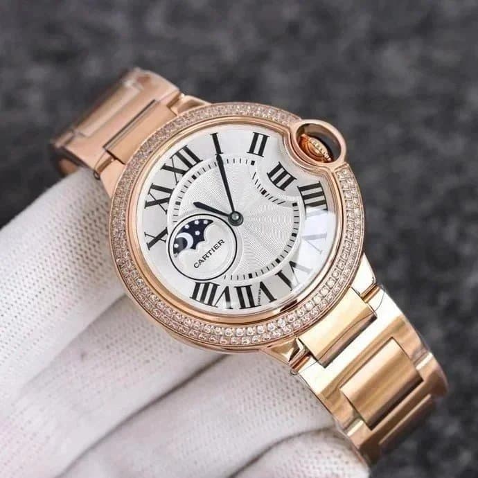 Cartier Cartier Ballon Bleu Rose Gold Watch with Diamond Bezel Gold - 1