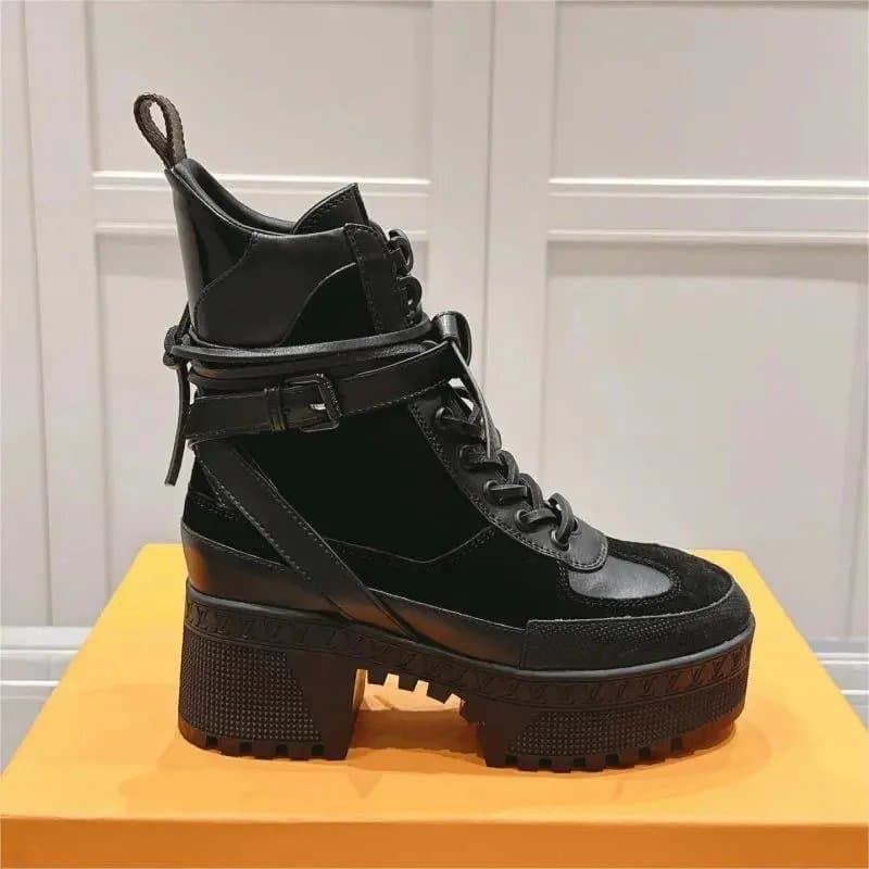Louis Vuitton Louis Vuitton Black Platform Boots Black - 1