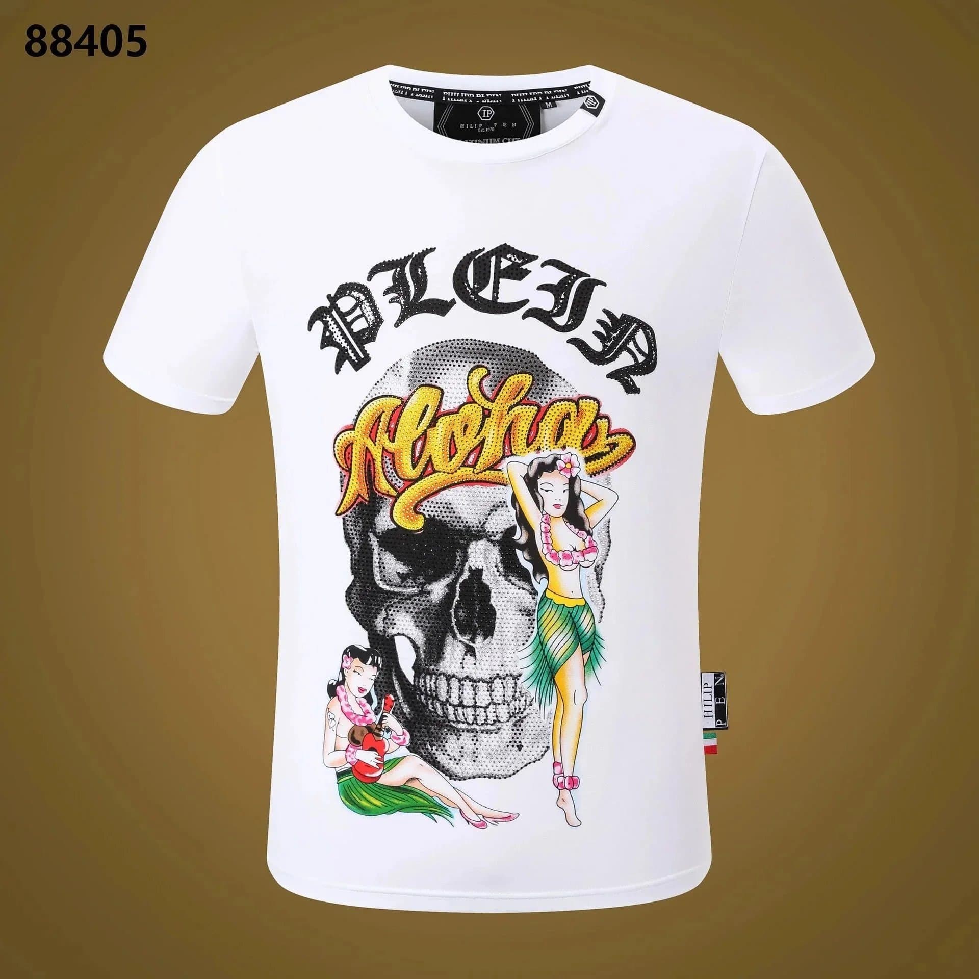 Philippe Model Philippe Model White Aloha Skull Print T-Shirt White - 1