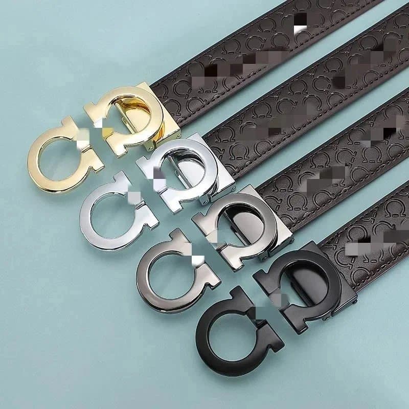 Ferragamo Ferragamo Men's Leather Belt with Iconic Gancio Buckle Black - 1